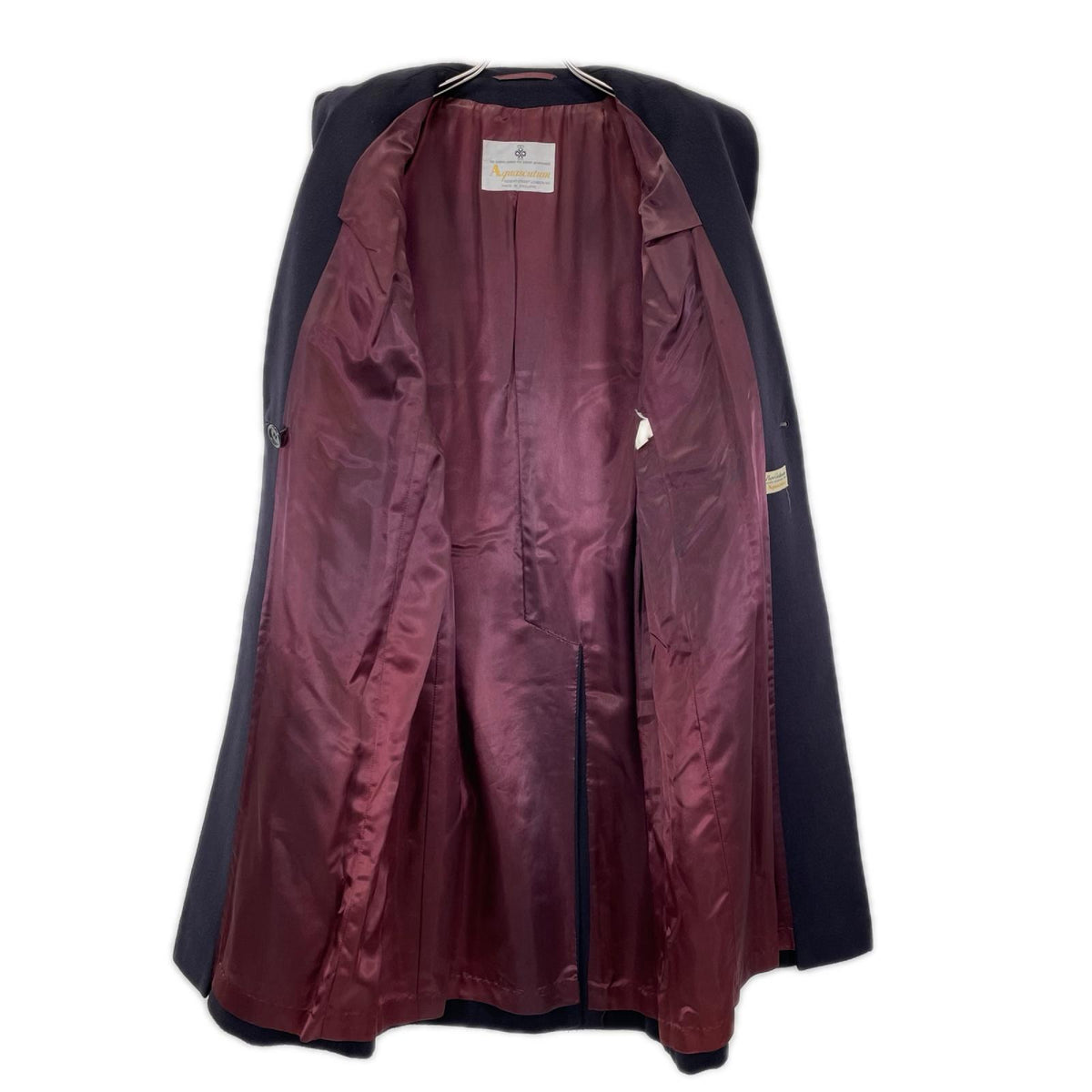 Aquascutum アクアスキュータム ブラック ピュアカシミヤ チェスターコート コート