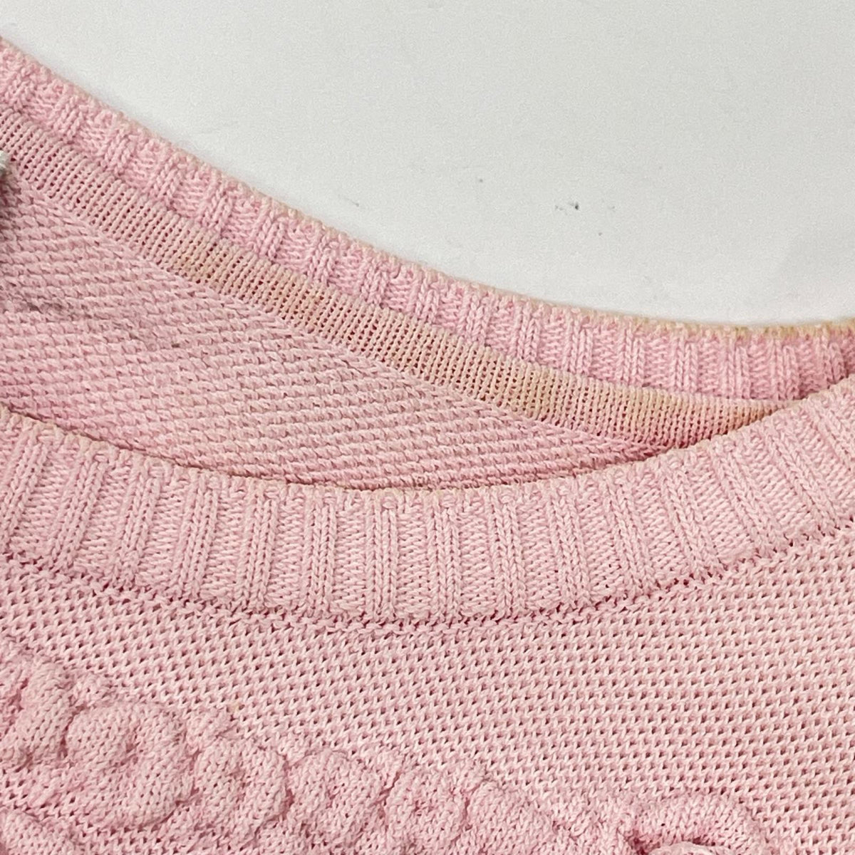CHANEL シャネル P45382K04771 ピンク リボン刺繍 ニット トップス