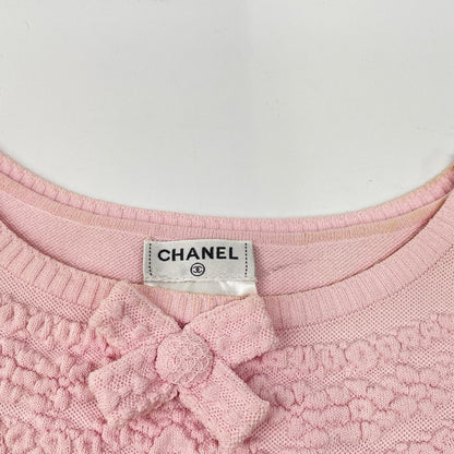 CHANEL シャネル P45382K04771 ピンク リボン刺繍 ニット トップス