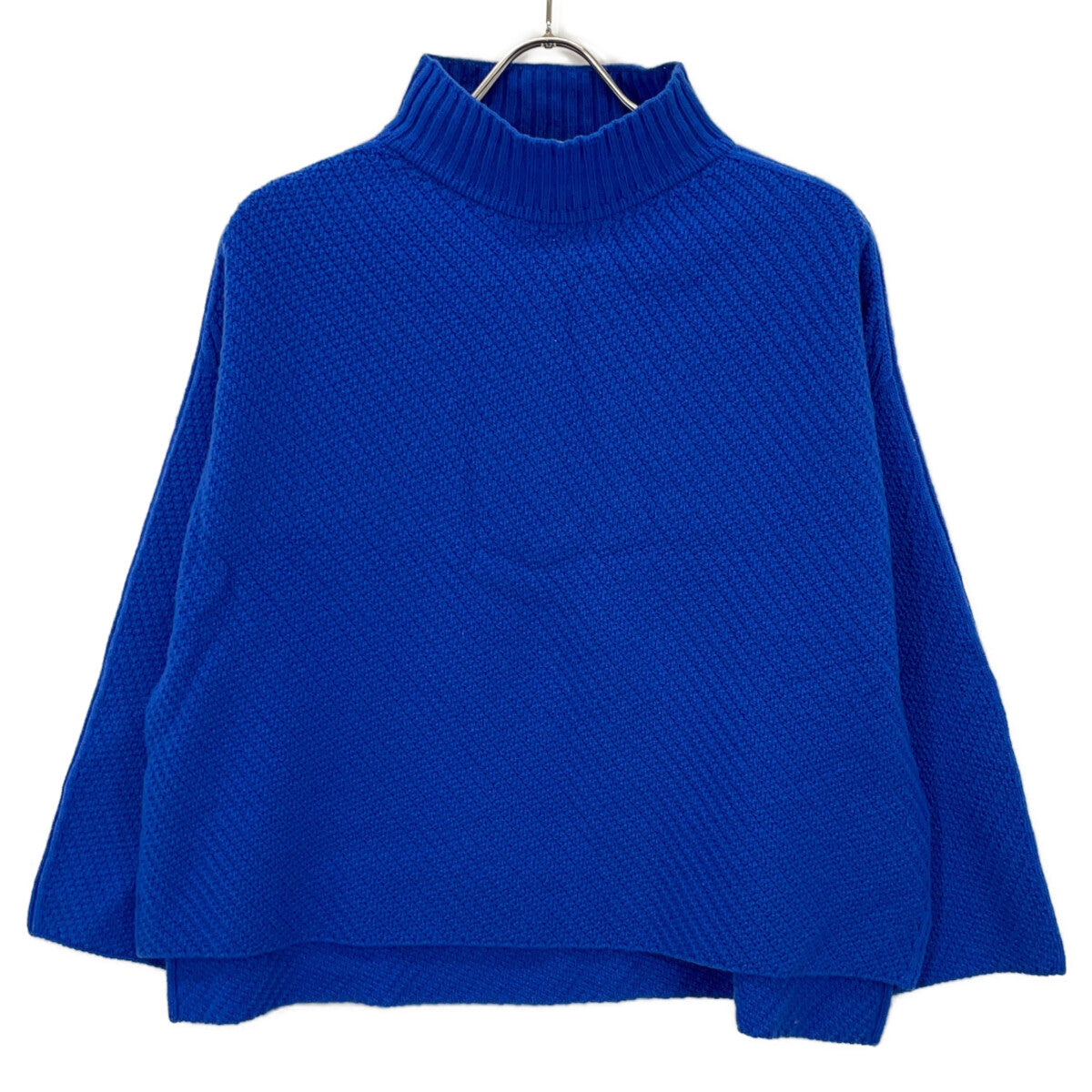 2-0035-6-02-028 Blue Diagonal Pattern Pullover Knit Top 38 Women's