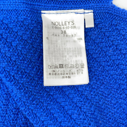 2-0035-6-02-028 Blue Diagonal Pattern Pullover Knit Top 38 Women's