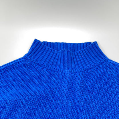 2-0035-6-02-028 Blue Diagonal Pattern Pullover Knit Top 38 Women's
