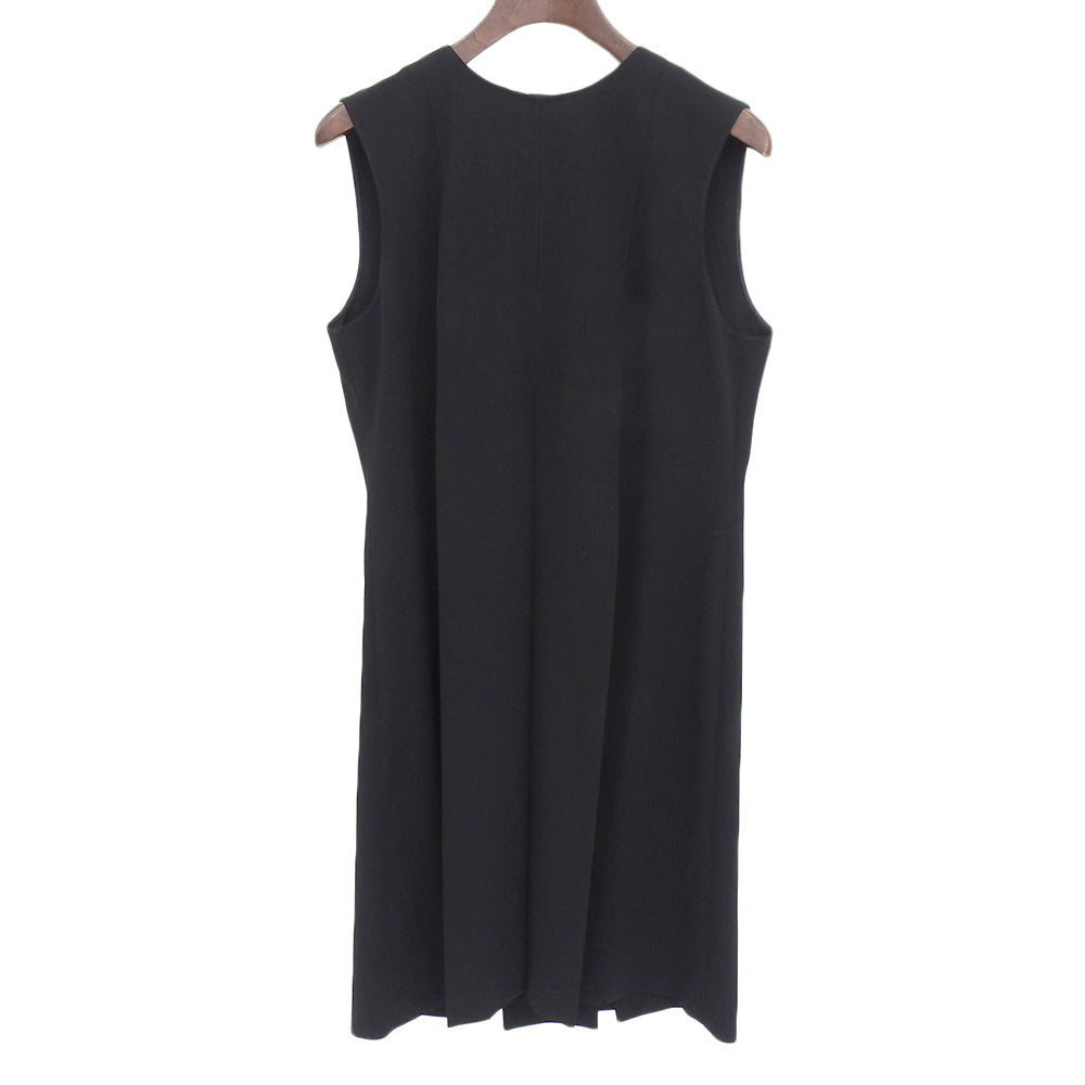 Unused Back Satin Sleeveless Pleated Dress Women's Black 36 12410425-14 Dress 36 Women's