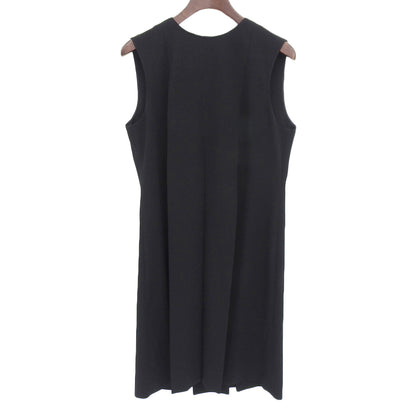 Unused Back Satin Sleeveless Pleated Dress Women's Black 36 12410425-14 Dress 36 Women's
