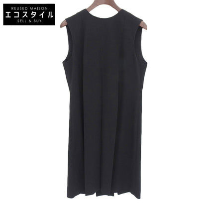 Unused Back Satin Sleeveless Pleated Dress Women's Black 36 12410425-14 Dress 36 Women's