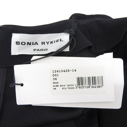 Unused Back Satin Sleeveless Pleated Dress Women's Black 36 12410425-14 Dress 36 Women's