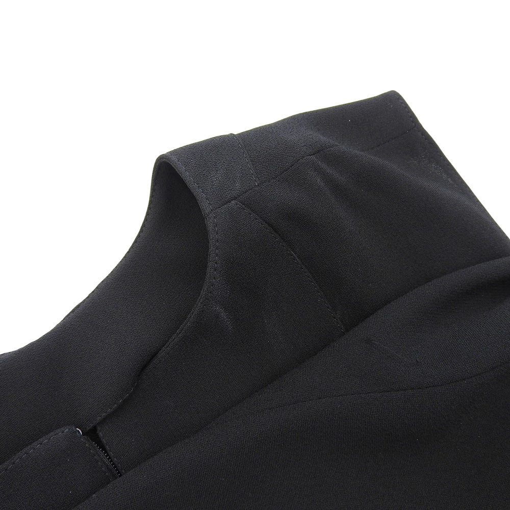 Unused Back Satin Sleeveless Pleated Dress Women's Black 36 12410425-14 Dress 36 Women's