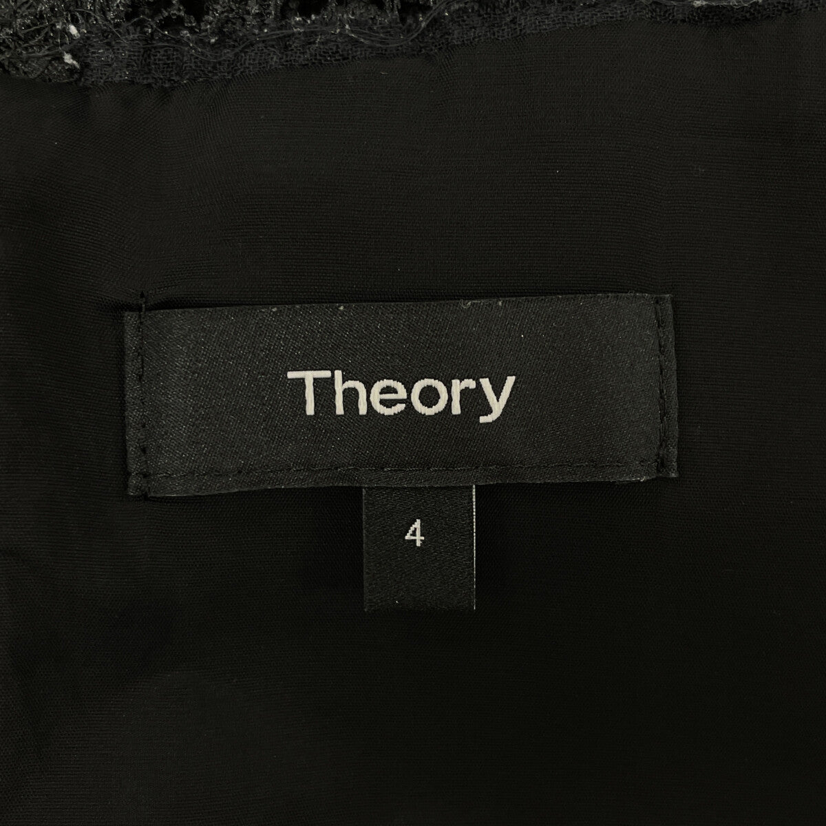 Theory セオリー 01-9905580-050-704 ﾌﾞﾗｯｸ ﾚｰｽ ﾜﾝﾋﾟｰｽ ワンピース 4 レディース
