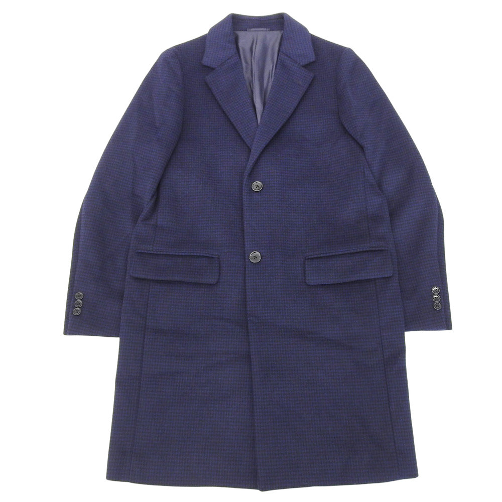 green label relaxing グリーンレーベルリラクシング 美品 S100 ショートビーバー チェスター コート ブラック×ブルー S 3225-139-3271 コート