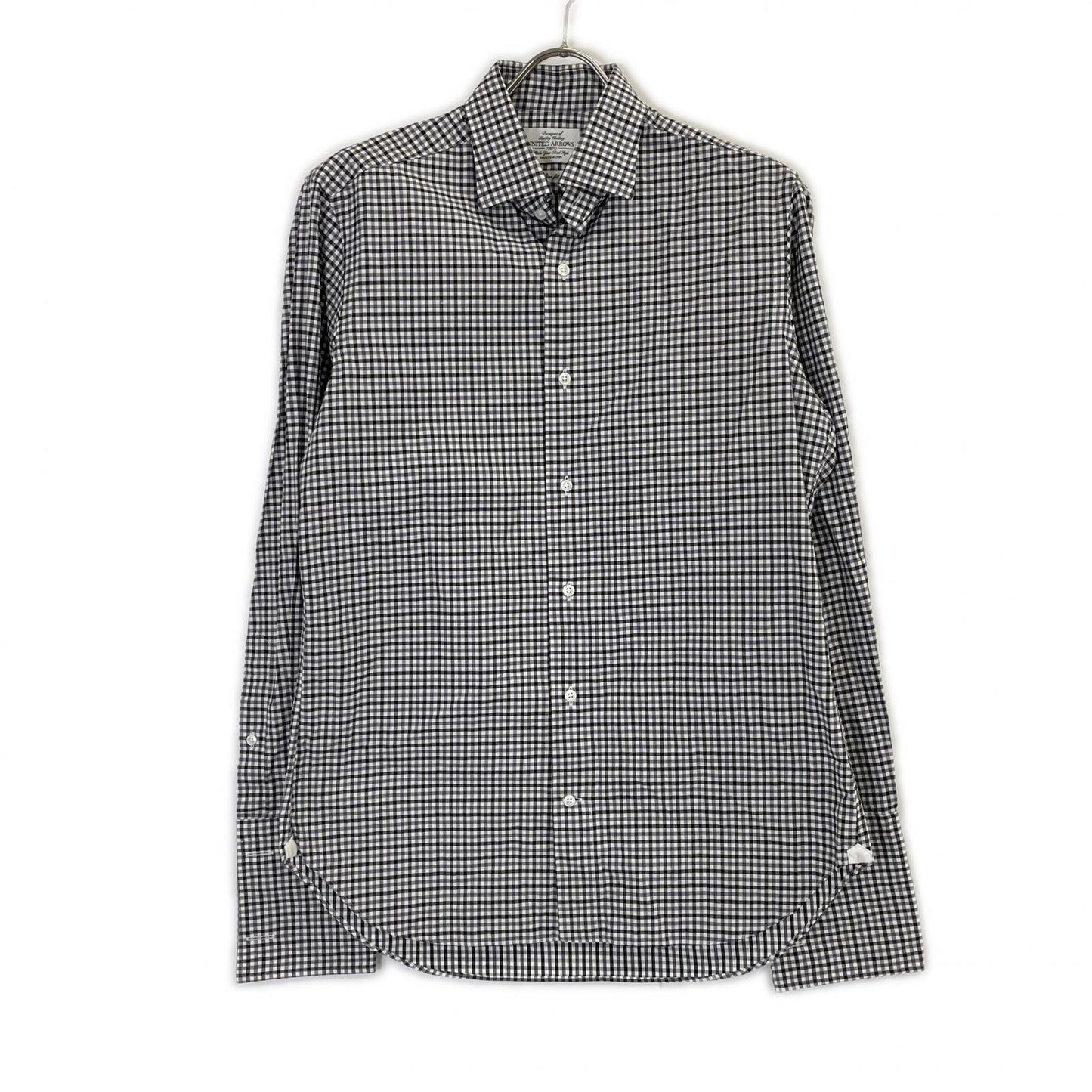 UNITED ARROWS ユナイテッドアローズ 1111-250-9462 ブラック チェック スリムフィット シャツ トップス