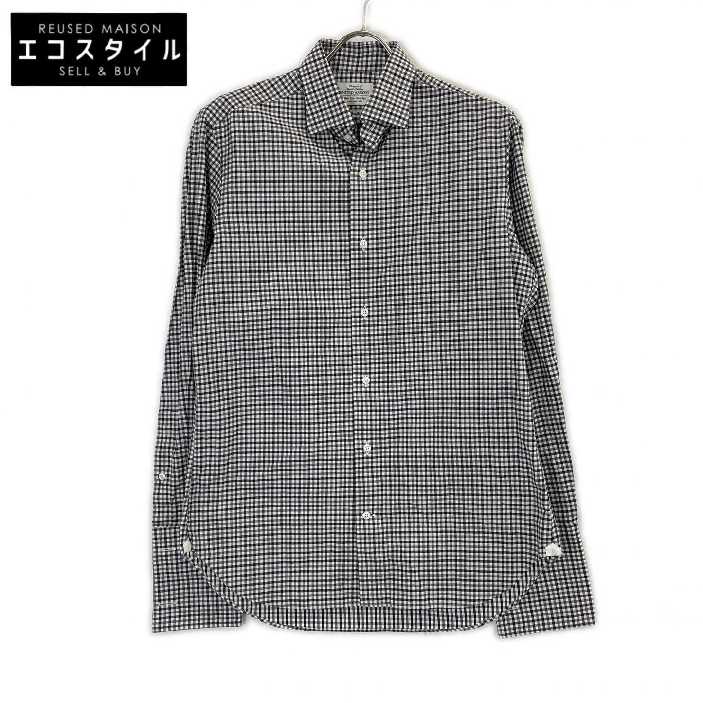 UNITED ARROWS ユナイテッドアローズ 1111-250-9462 ブラック チェック スリムフィット シャツ トップス