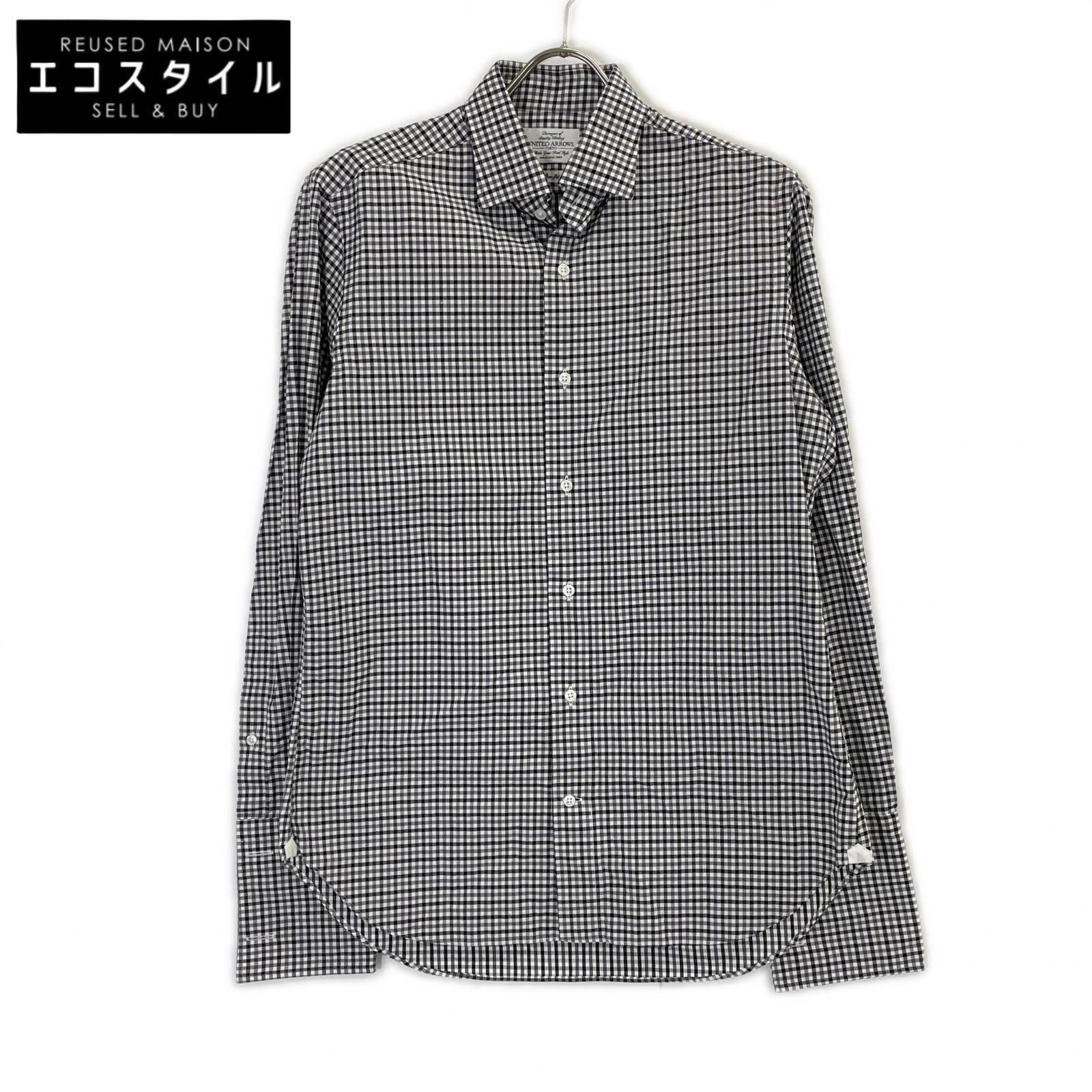 UNITED ARROWS ユナイテッドアローズ 1111-250-9462 ブラック チェック スリムフィット シャツ トップス