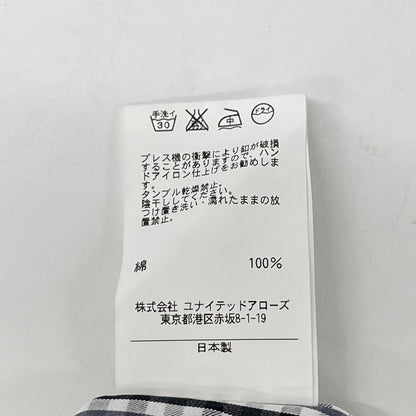 UNITED ARROWS ユナイテッドアローズ 1111-250-9462 ブラック チェック スリムフィット シャツ トップス