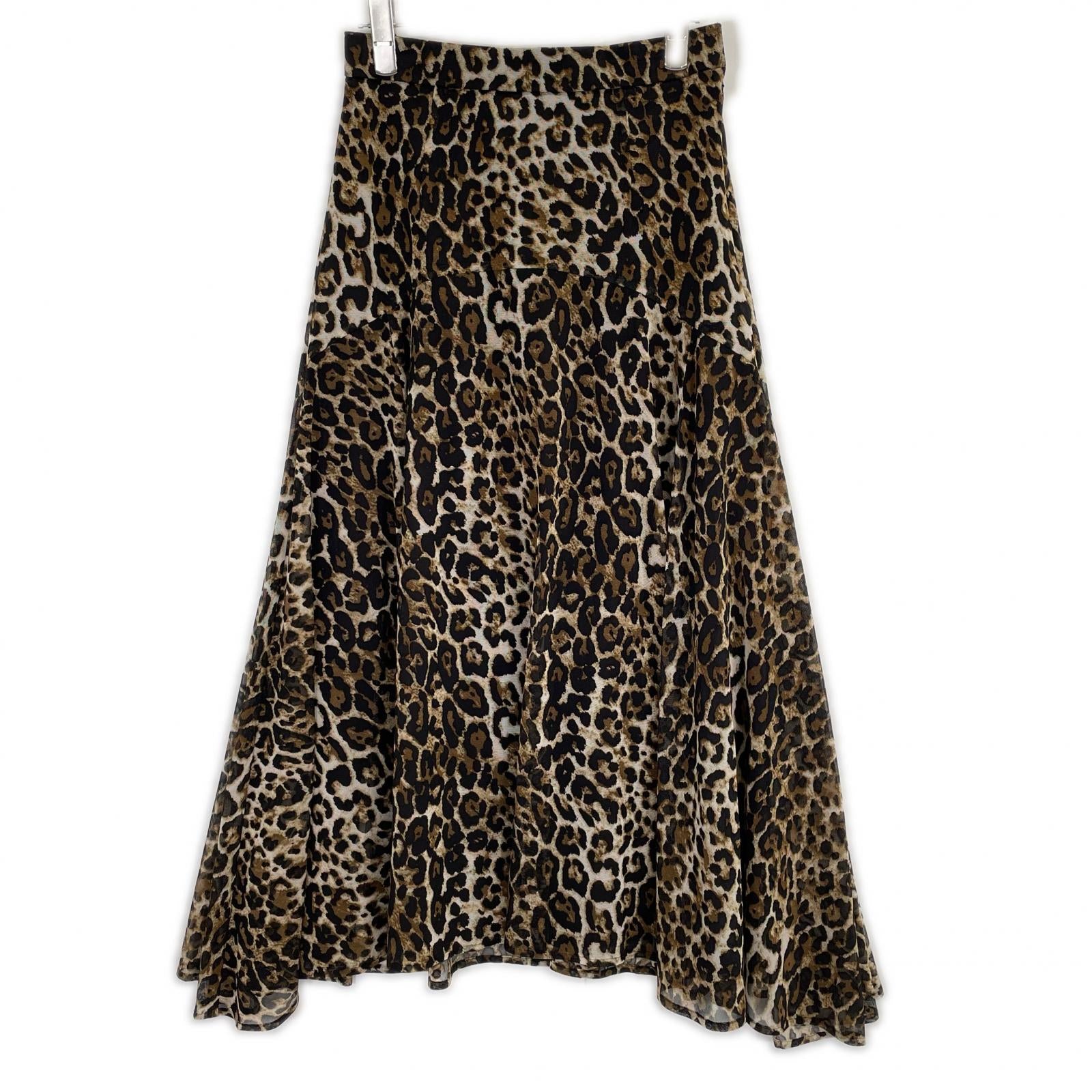NO ROSE WITHOUT A THORN B7 Bassetti 9593057 Leopard Maxi Length Flare Skirt Skirt 36