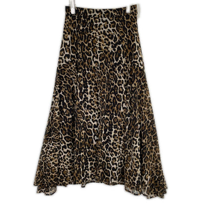 NO ROSE WITHOUT A THORN B7 Bassetti 9593057 Leopard Maxi Length Flare Skirt Skirt 36
