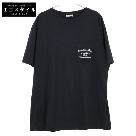 DIOR 19AW Black 293J645A0677 Atelier Embroidered Short-Sleeve T-Shirt Tops