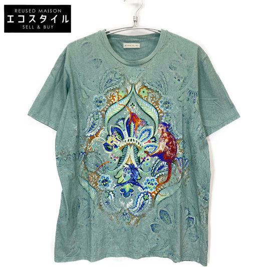 ETRO Green Paisley T-Shirt Top XL Men's