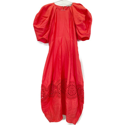 STELLA McCARTNEY ステラマッカートニー 6A0122 3BU304 レッド ブロデリーアングレーズパフスリーブドレス ワンピース