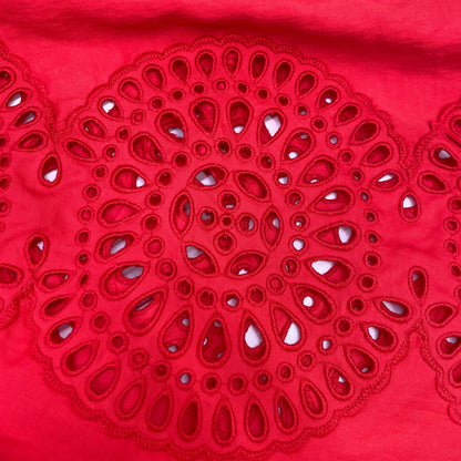 STELLA McCARTNEY 6A0122 3BU304 Red Broderie Anglaise Puff Sleeve Dress
