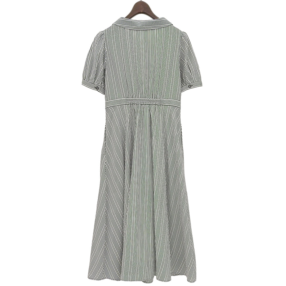 STRAWBERRY-FIELDS Beautiful Striped Classical Shirt Dress for Women - Black/White, Size 2, Style 51-11211DV Dress