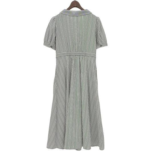 STRAWBERRY-FIELDS Beautiful Striped Classical Shirt Dress for Women - Black/White, Size 2, Style 51-11211DV Dress