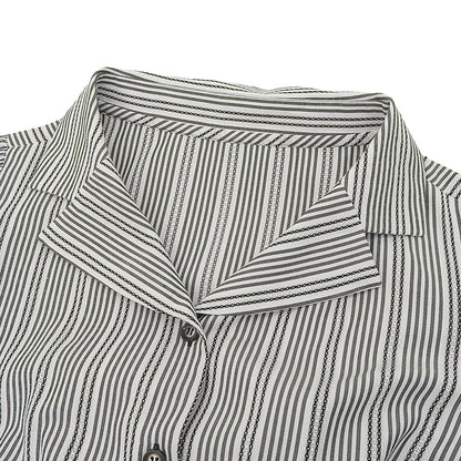 STRAWBERRY-FIELDS Beautiful Striped Classical Shirt Dress for Women - Black/White, Size 2, Style 51-11211DV Dress