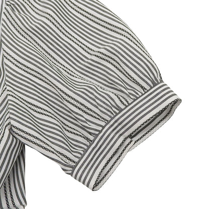 STRAWBERRY-FIELDS Beautiful Striped Classical Shirt Dress for Women - Black/White, Size 2, Style 51-11211DV Dress