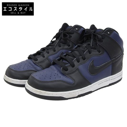 NIKE Leather High-Cut Sneakers Shoes Men's Navy Black 28cm DJ0383 Shoes