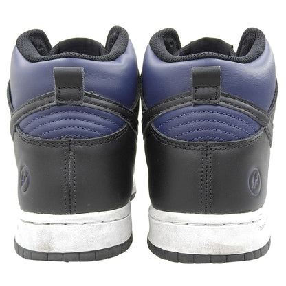 NIKE Leather High-Cut Sneakers Shoes Men's Navy Black 28cm DJ0383 Shoes
