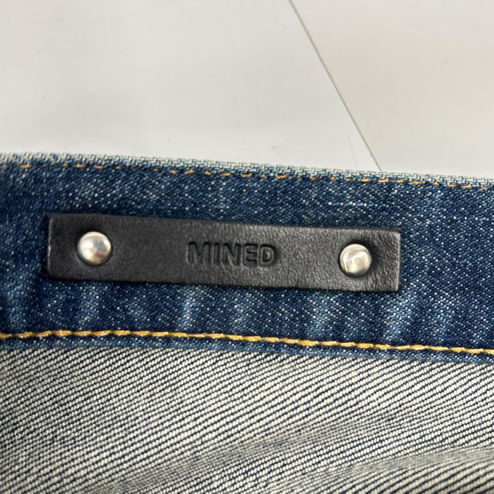 MINEDENIM マインデニム インディゴ ニークラッシュ ボタンフライデニム ボトムス