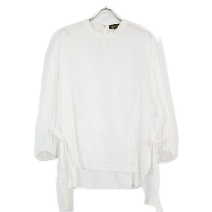 Sheer Pullover Blouse Shirt Top with Ribbon Design, Size 36, for Women