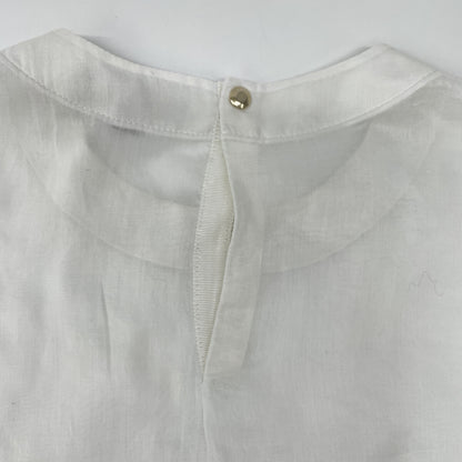 Sheer Pullover Blouse Shirt Top with Ribbon Design, Size 36, for Women