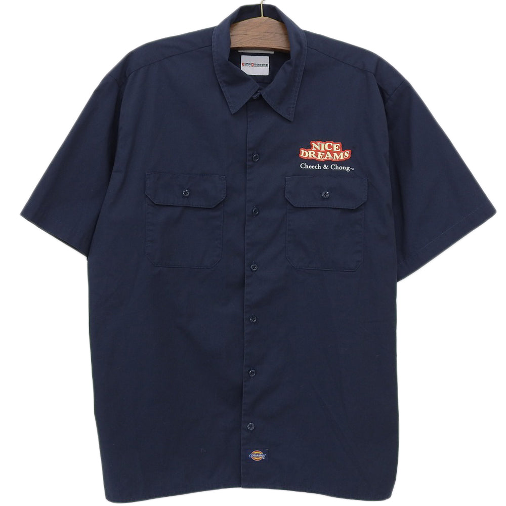 WACKO MARIA Logo Embroidered Work Shirt Top Men's Navy L Top