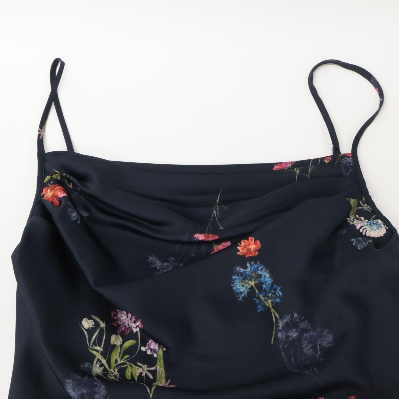 snidel SNIDEL 25AW Navy SWFO254186 Drape Narrow Cami Dress