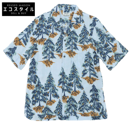 ACNE STUDIOS Acne Studios 19SS Excellent condition Tree pattern Open collar short-sleeved shirt Tops Men's Light blue 44 Tops