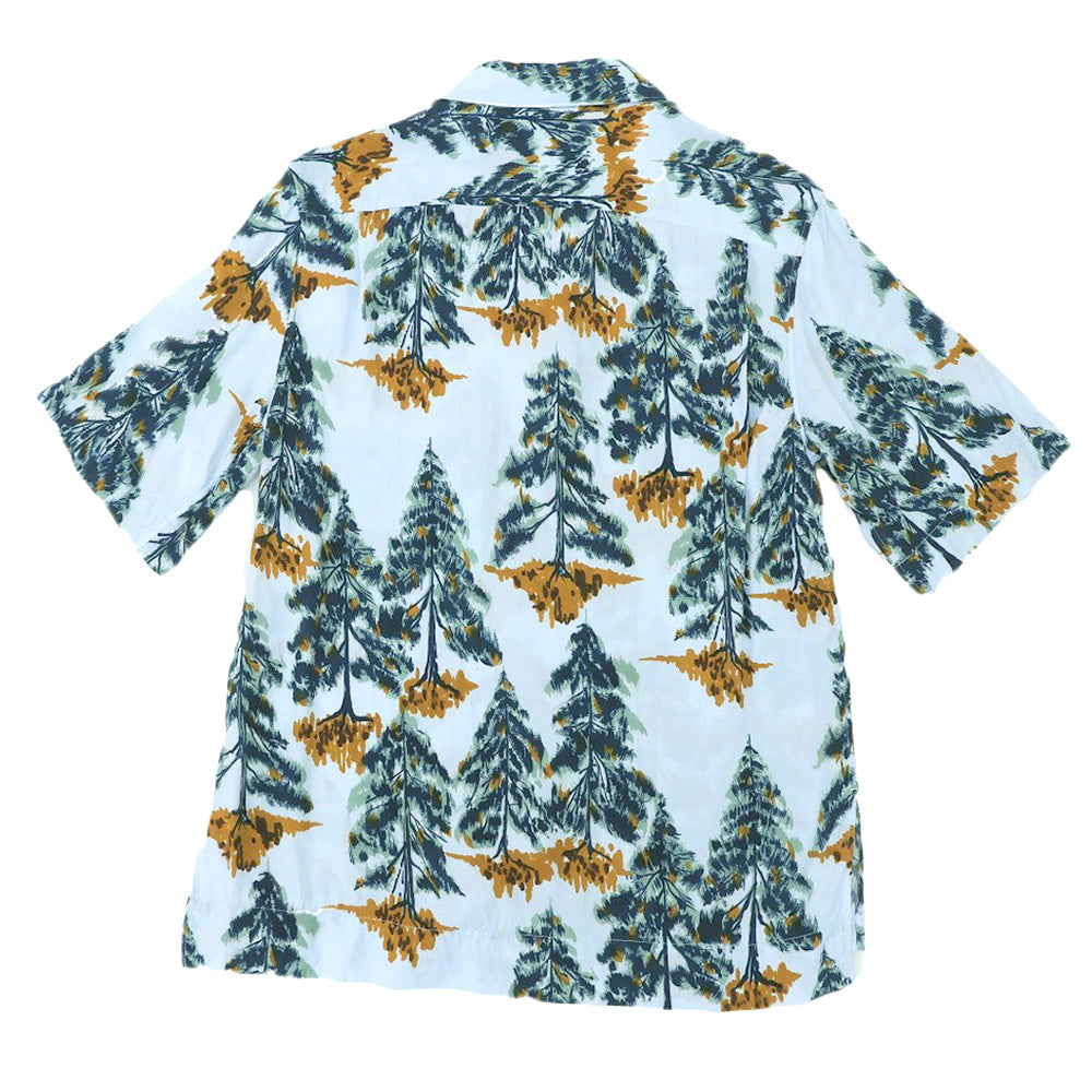 ACNE STUDIOS アクネ ストゥディオズ 19SS 美品 ツリー柄 オープンカラー 半袖シャツ トップス メンズ ライトブルー 44 トップス