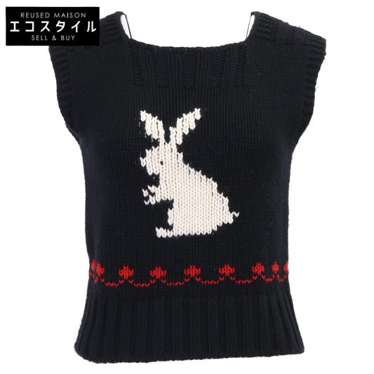 Christian Dior 【Domestic Regular】154T39AM110 Rabbit Cashmere x Wool Knit Vest