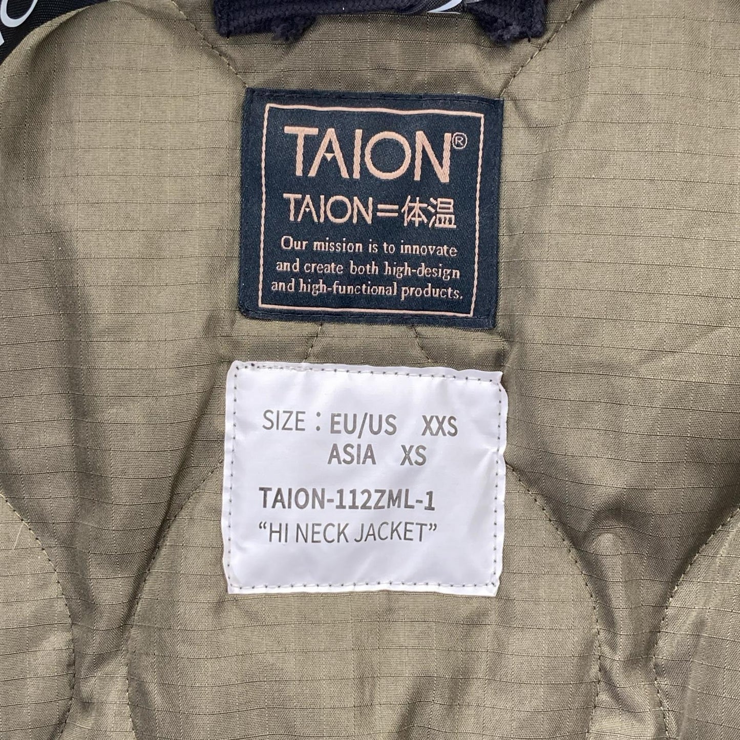 TAION タイオン TAION-1127ML-1 ミリタリーリブハイネック ダウンジャケット ジャケット