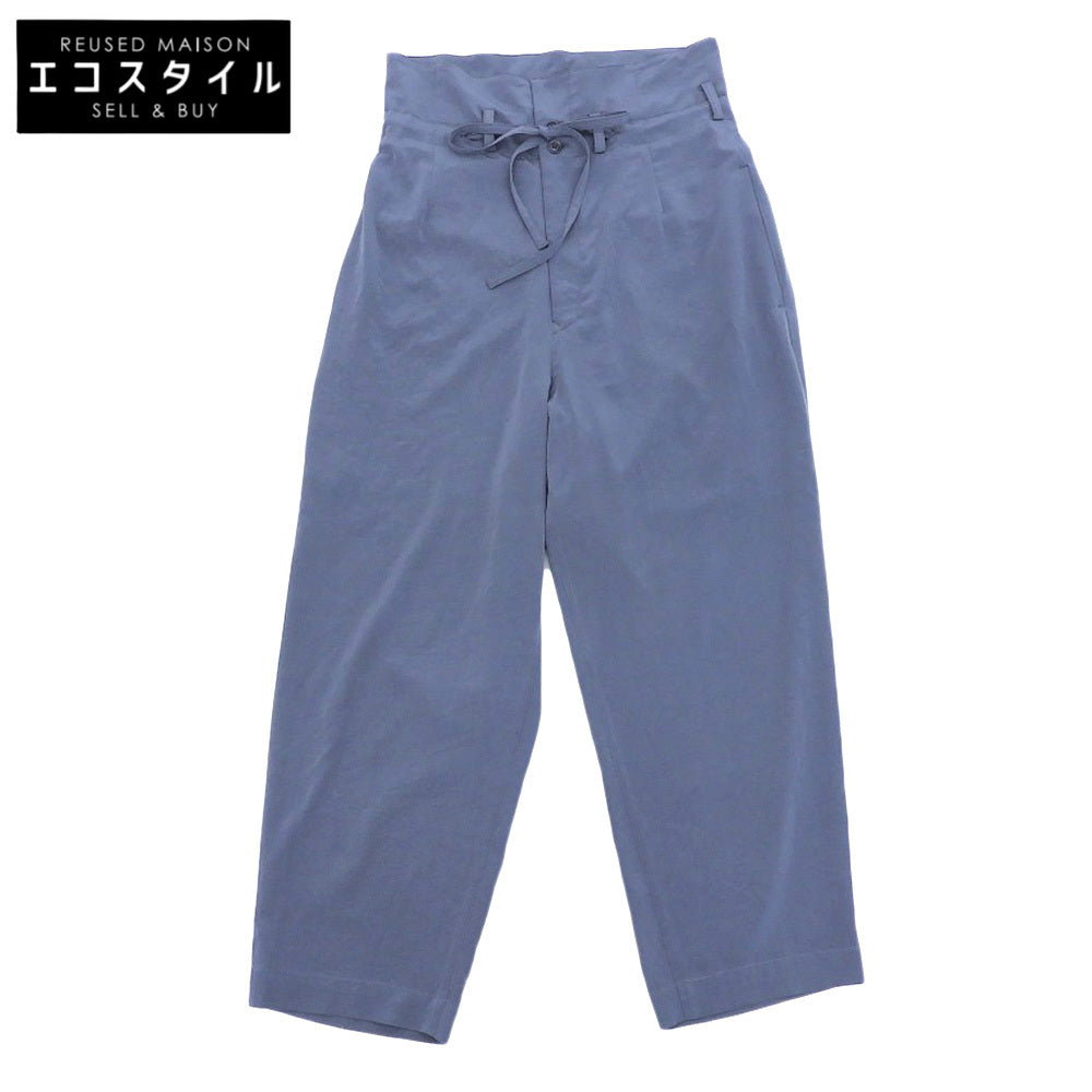 Y's Beautiful CREPE de CHINE High-Waisted Pants Bottoms Women's Blue-Gray 1 YM-P05-500 Bottoms