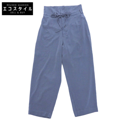 Y's Beautiful CREPE de CHINE High-Waisted Pants Bottoms Women's Blue-Gray 1 YM-P05-500 Bottoms