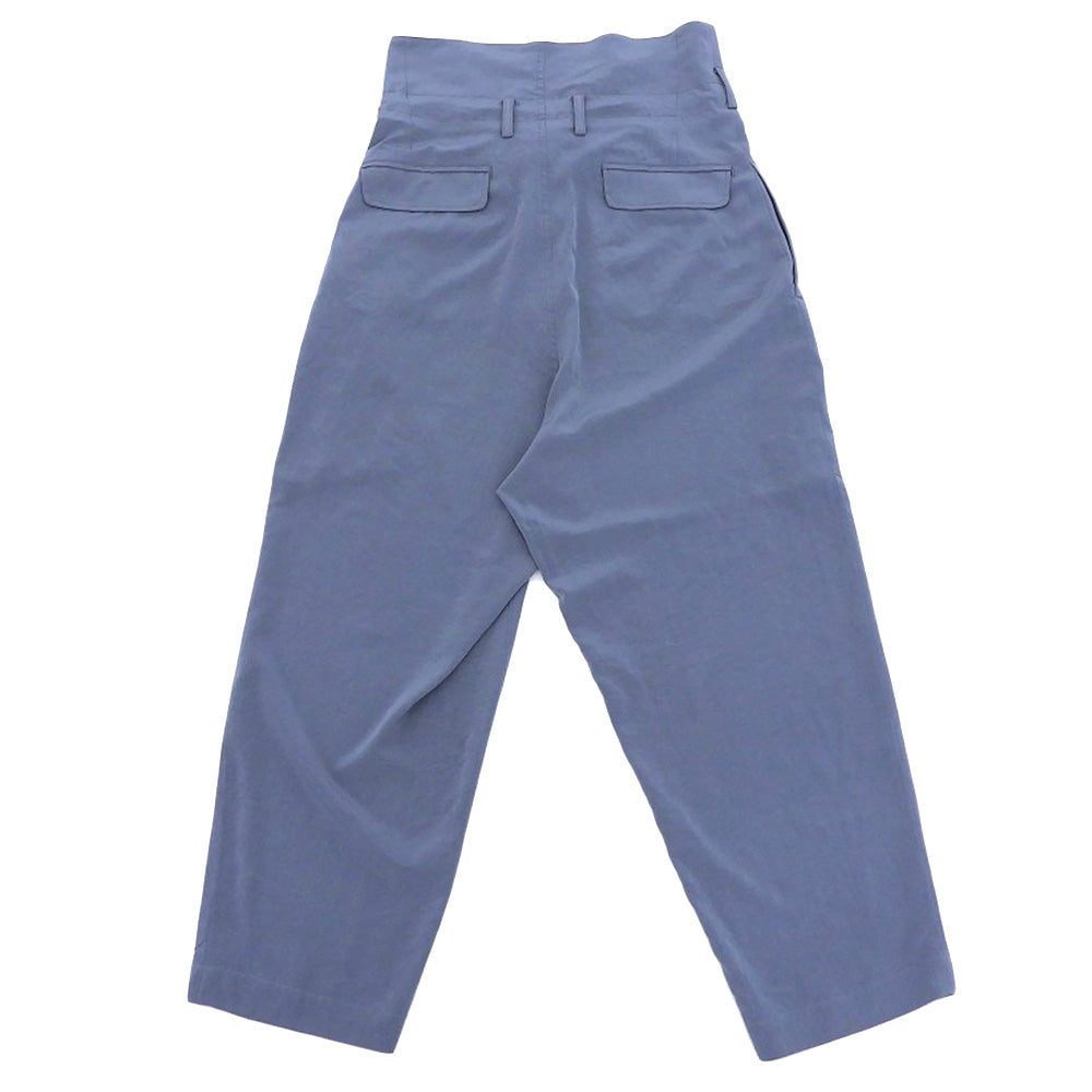 Y's Beautiful CREPE de CHINE High-Waisted Pants Bottoms Women's Blue-Gray 1 YM-P05-500 Bottoms