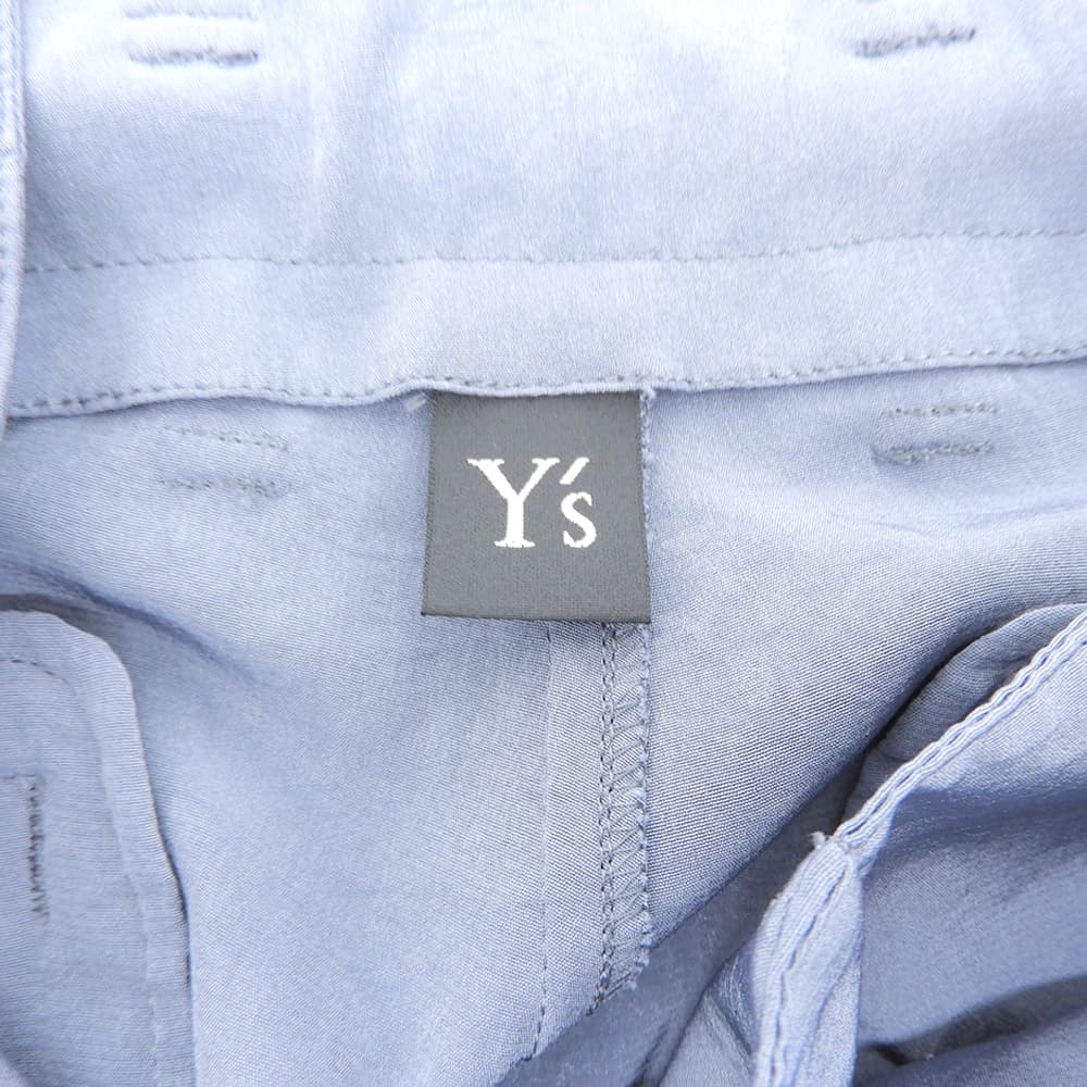 Y's Beautiful CREPE de CHINE High-Waisted Pants Bottoms Women's Blue-Gray 1 YM-P05-500 Bottoms