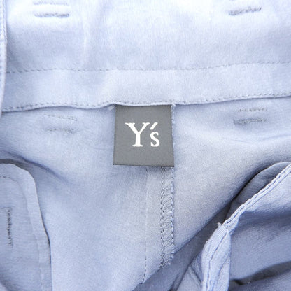 Y's Beautiful CREPE de CHINE High-Waisted Pants Bottoms Women's Blue-Gray 1 YM-P05-500 Bottoms