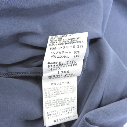 Y's Beautiful CREPE de CHINE High-Waisted Pants Bottoms Women's Blue-Gray 1 YM-P05-500 Bottoms