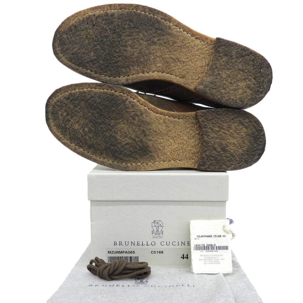 BRUNELLO CUCINELLI ブルネロクチネリ レザー×スエードコンビ サドルシューズ メンズ ブラウン 44 MZURMPA065 シューズ