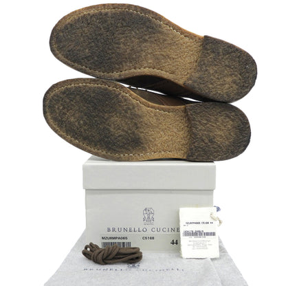 BRUNELLO CUCINELLI ブルネロクチネリ レザー×スエードコンビ サドルシューズ メンズ ブラウン 44 MZURMPA065 シューズ