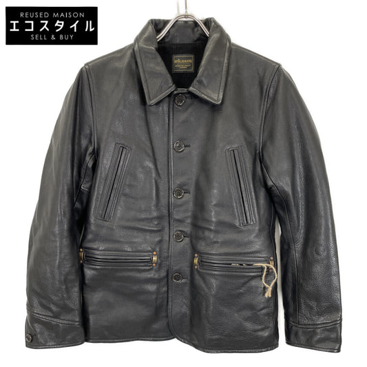 BYGH-16-AW-04 Good Fellows Steerhide Oil Leather Car Coat Jacket S Men's