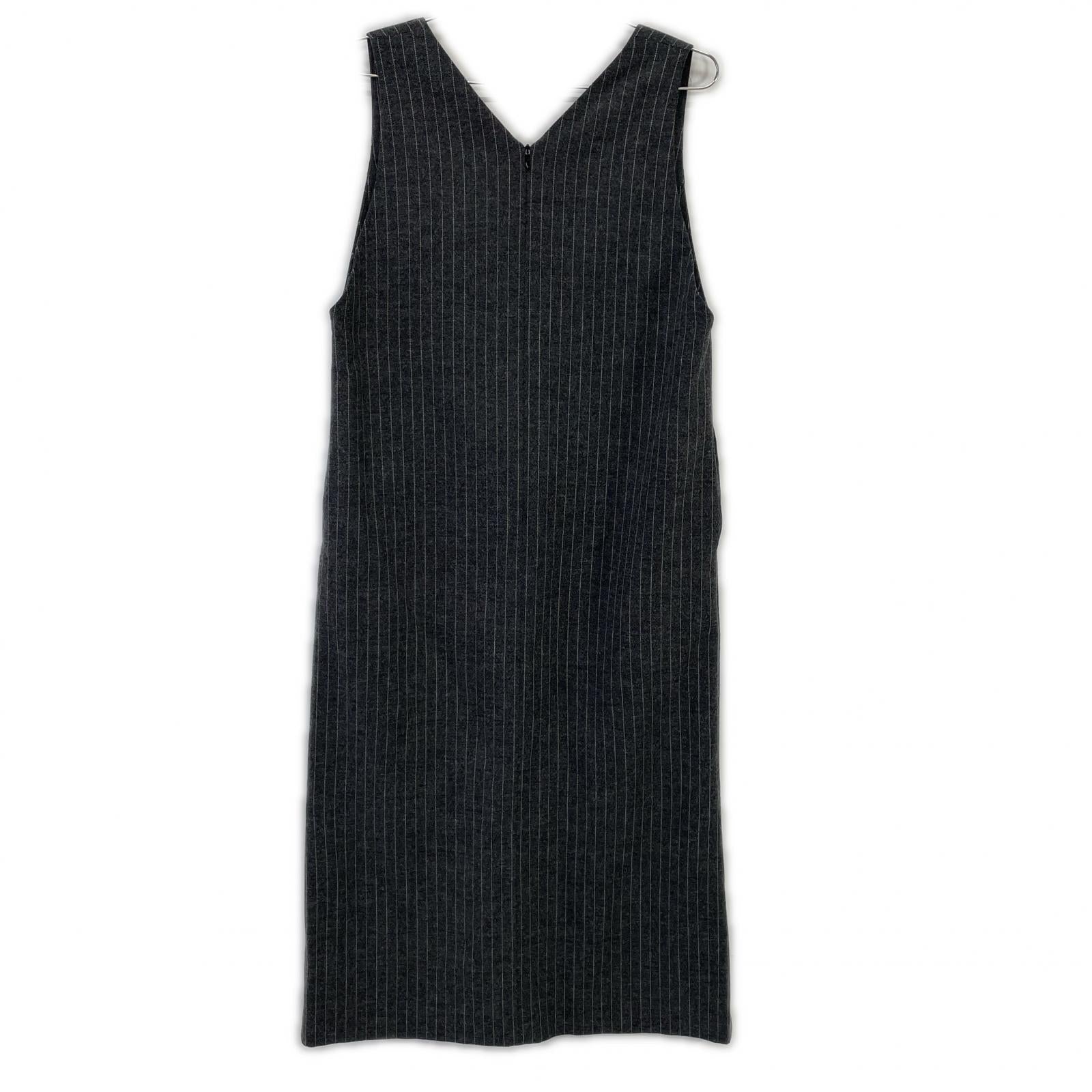 UNTITLED アンタイトル ｸﾞﾚｰ BB153-55500JJ ｽﾄﾗｲﾌﾟ ｼﾞｬﾝﾊﾟｰｽｶｰﾄ ワンピース S