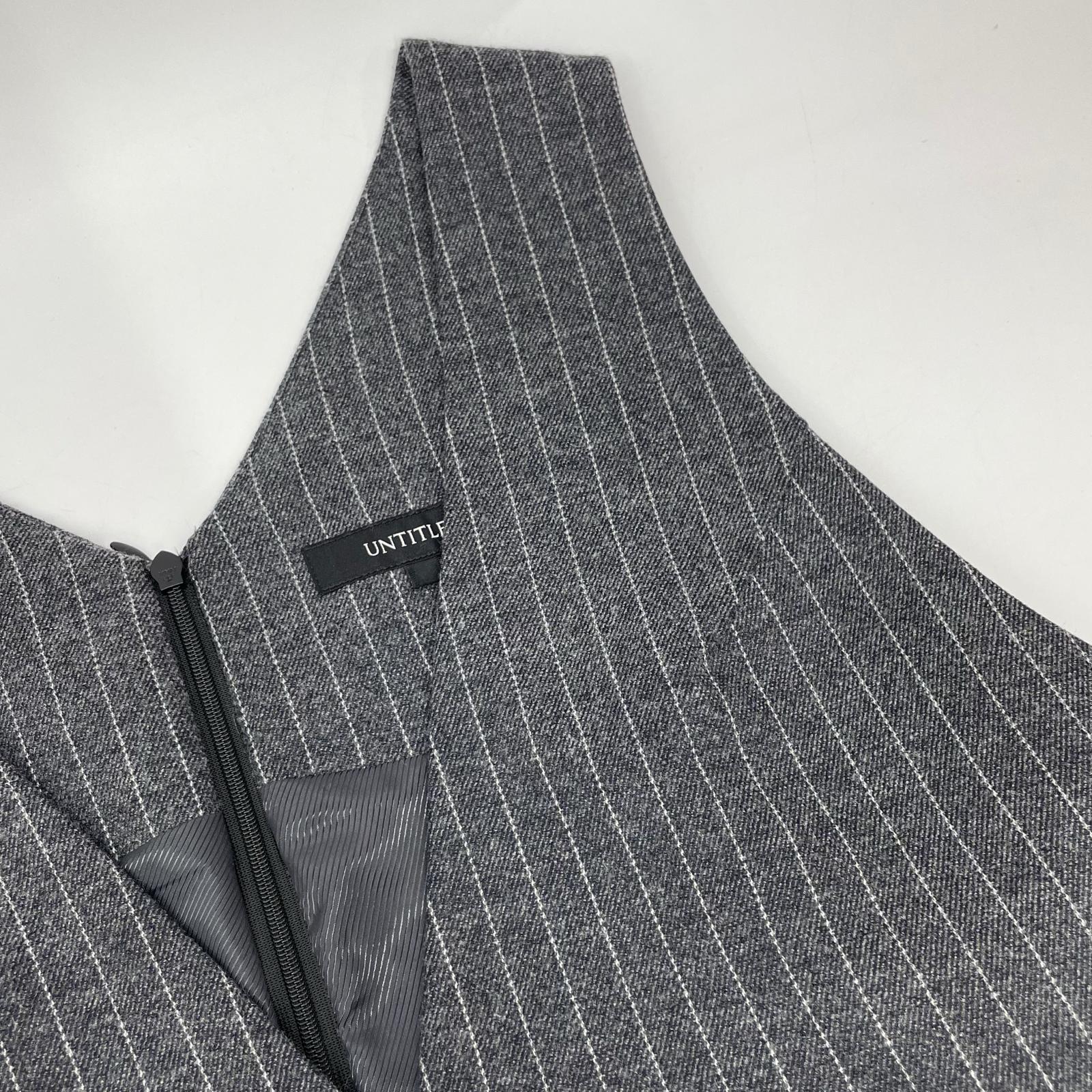 UNTITLED アンタイトル グレー BB153-55500JJ ストライプ ジャンパースカート ワンピース