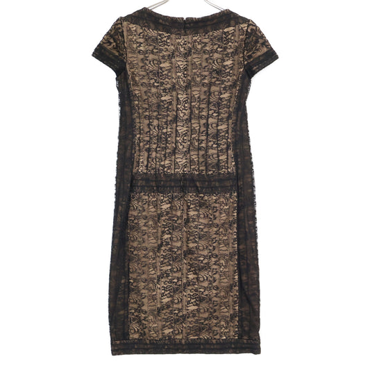 TADASHI SHOJI AEE1251MZ Black Embroidered Sleeveless Dress